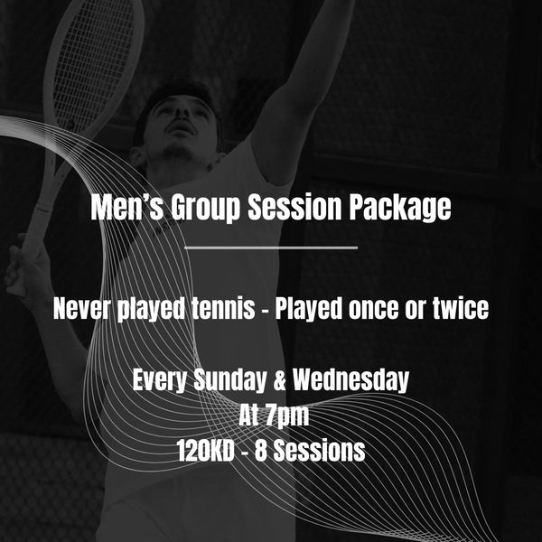Men’s Group Monthly Package (Never hit a ball/ Beginner ) at 7pm