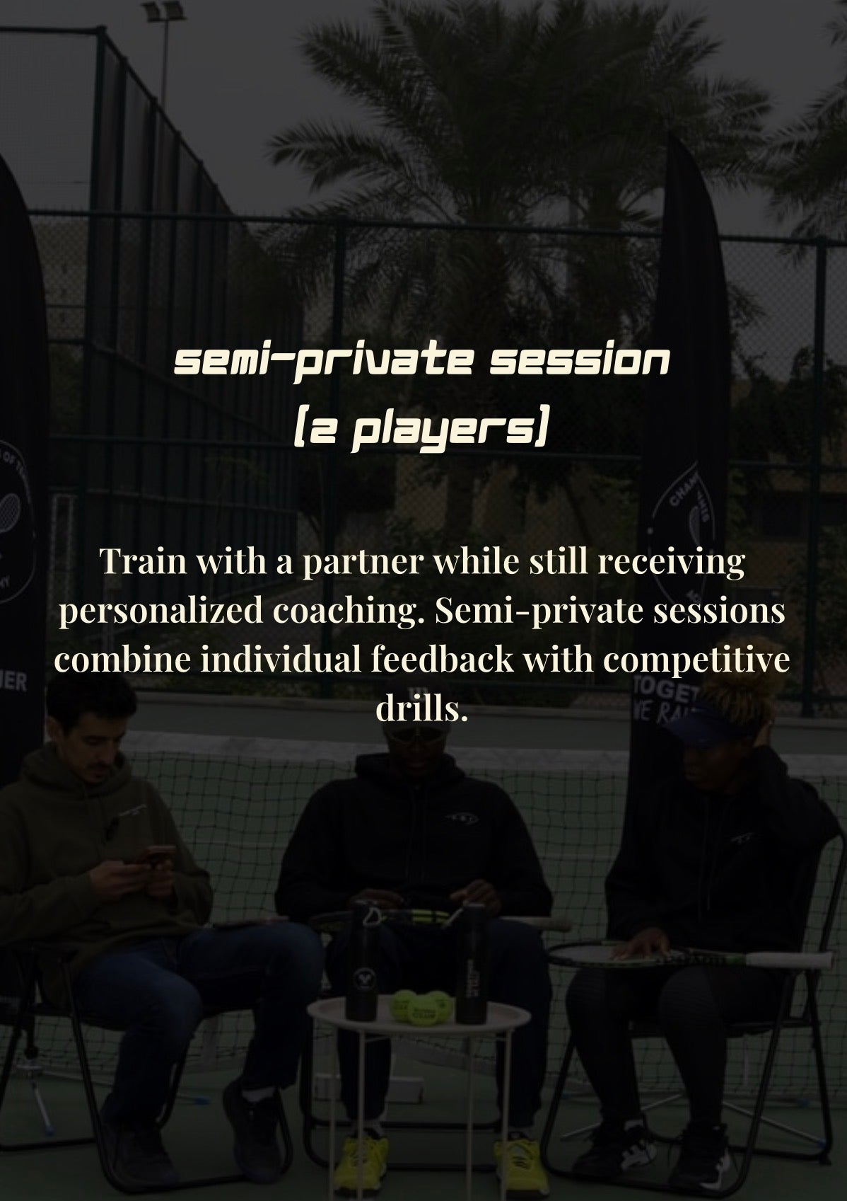 Semi Private Session (2 players) Court 2